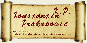 Konstantin Prokopović vizit kartica